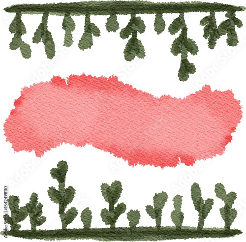 Watercolor illustration for a frame or background text