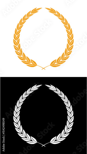 vector laurel wreath golden design illustration