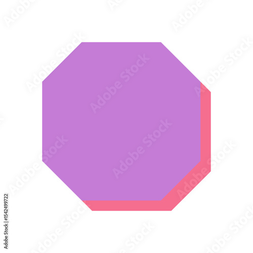 Hexagon shape symbol. Abstract figure in minimal style. Geometric element with shadow, y2k aesthetic, brutalism, and contemporary visual style. Suitable for modern projects and creative applications.