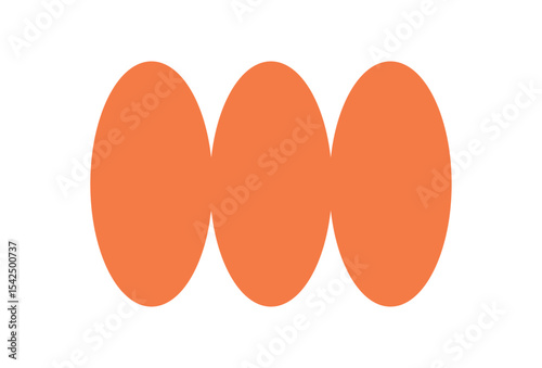 Bold oval shape stands out as a modern figure. Abstract element highlights a flat design. A striking symbol of brutalism, this graphic icon fits well in contemporary spaces.