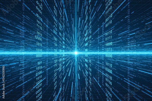 Digital Data Stream Cyber Technology Visual Backdrop Wallpaper