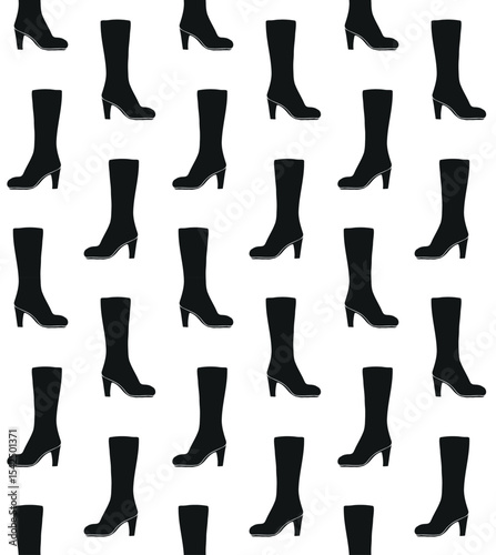 Vector seamless pattern of hand drawn sketch doodle high boot isolated on white background