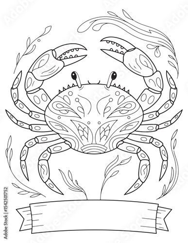 Aries Zodiac Sign Ram Head with Stars and Crescent Moon Line Art Design