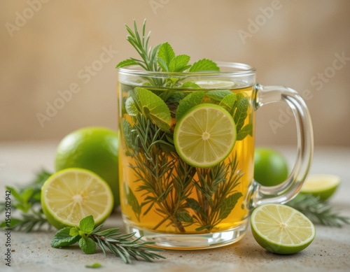 Té de hierbabuena, romero y limón. 