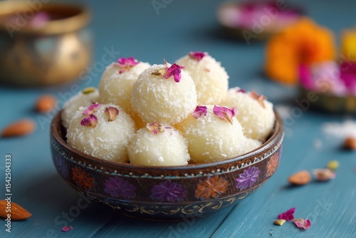 Angoori or mini Rassgulla a well known Bengali dessert photo