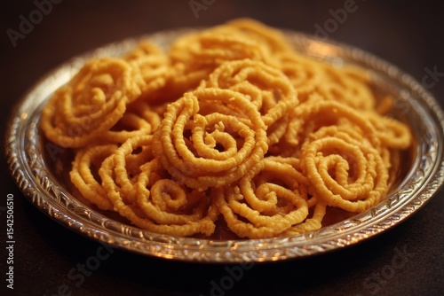 Chakli a fried snack made from lentil flour dough