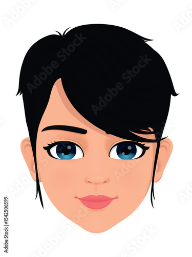 Portrait of beautiful black haired young woman