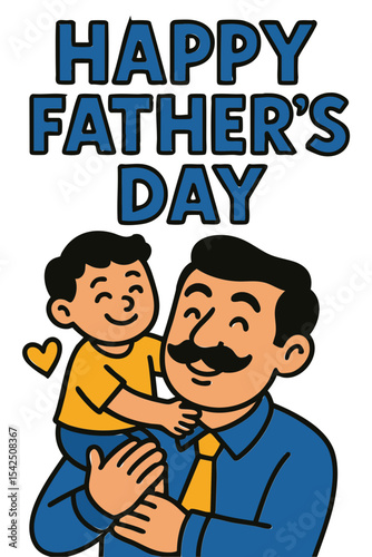 Happy Father's Day with Father and Child