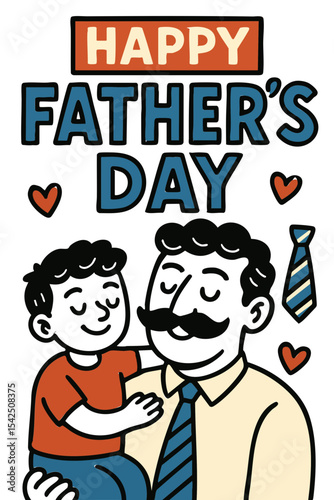 Happy Father's Day with Father and Child