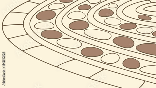 Stone pathway design vector illustration for garden landscape architecture and paving solutions design concept