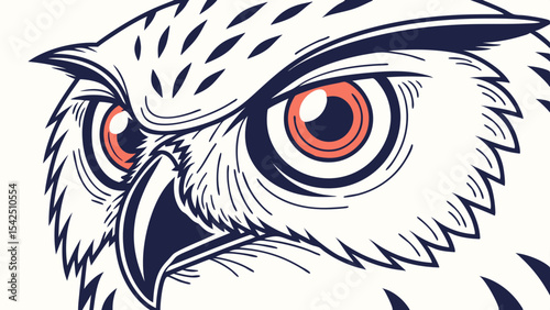 Detailed owl illustration vector graphic design for print and digital media projects use case design photo