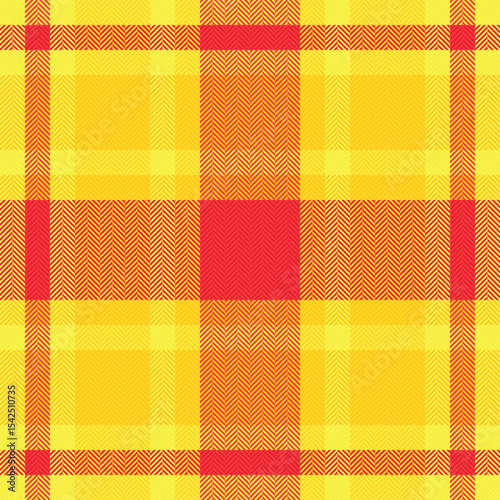 Vibrant herringbone plaid pattern in sunny yellow and fiery red.  Perfect for textile design, website backgrounds, or fashion projects.  This bold, energetic texture evokes warmth and optimism.