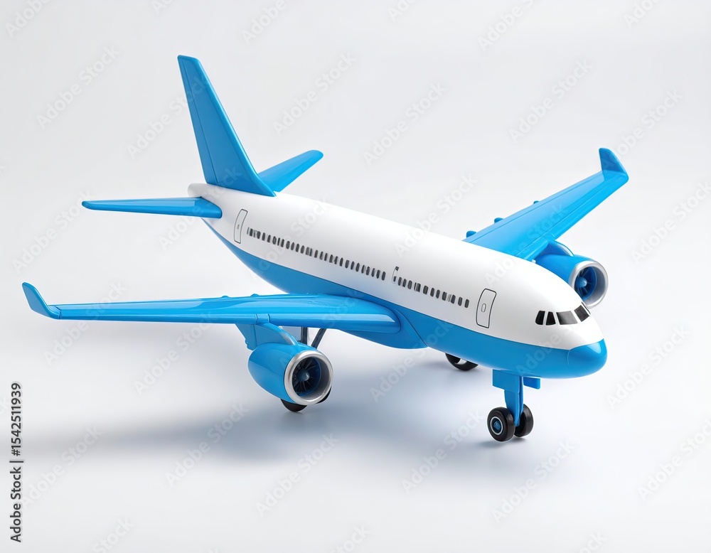 Obraz premium Passenger Airplane Model on White Background