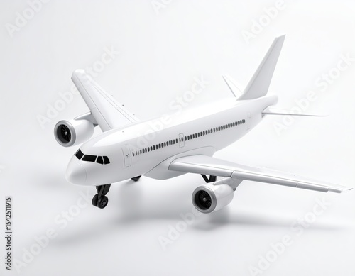 Miniature Passenger Airplane Isolated on White