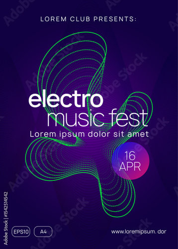 Fest Design. Blue Dance Set. Soundwave Radio Invitation. Edm Magazine. Green Dj Background. Discotheque Trance Template. Concert Cover. Pink Fest Design