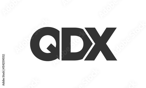 QDX logo design template with strong and modern bold text. Initial based vector logotype featuring simple and minimal typography. Trendy company identity.