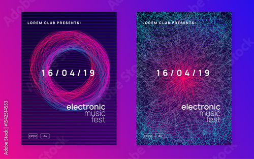 Sound Poster. Trance Invite. Party Design. Violet Techno Flyer. Discotheque Festival Element. Green Dj Banner. Soundwave Disco Invitation. Blue Sound Poster