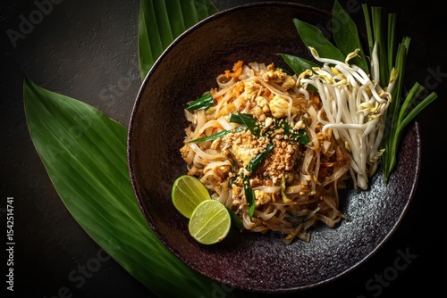 Thai cuisine Pad Thai dry noodles street fare top notch moody food photography photo