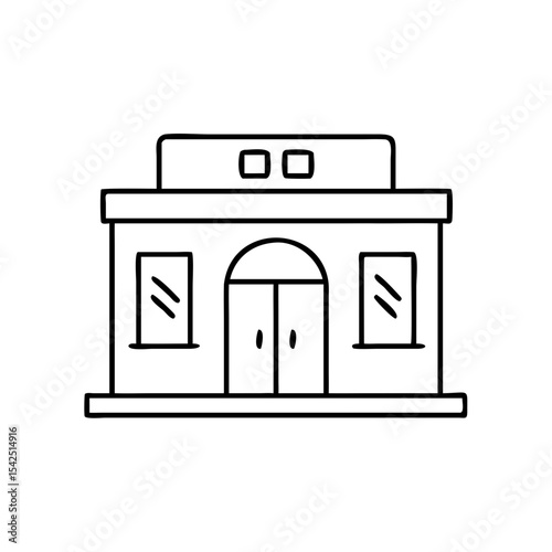 Beauty salon building icon in minimalistic style