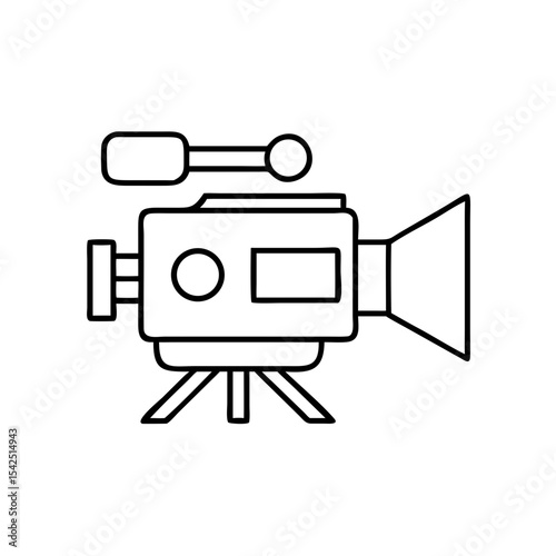 Camera recording icon for public speaking in minimalist style