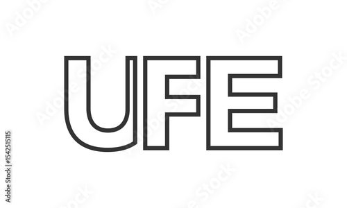 UFE logo design template with strong and modern bold text. Initial based vector logotype featuring simple and minimal typography. Trendy company identity.
