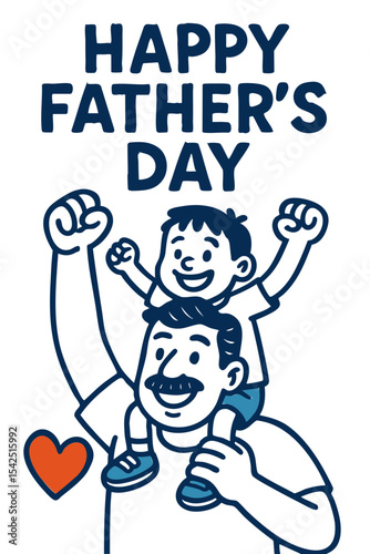 Happy Father's Day with Mexican Father and Child