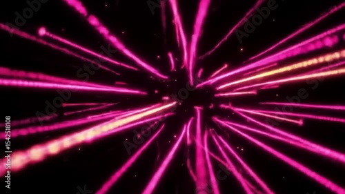Glowing Data Lines Moving Fast Through Abstract Space