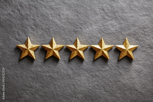 Five stars against a gray backdrop Represents top tier luxury housing and VIP apartments Exceptional service widespread acclaim and high ratings Achievement Reviews