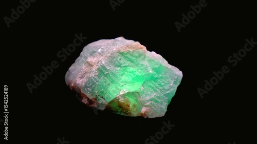 Raw Emerald Specimen, Green Gemstone, Rough Mineral, Natural Crystal,  Close-up