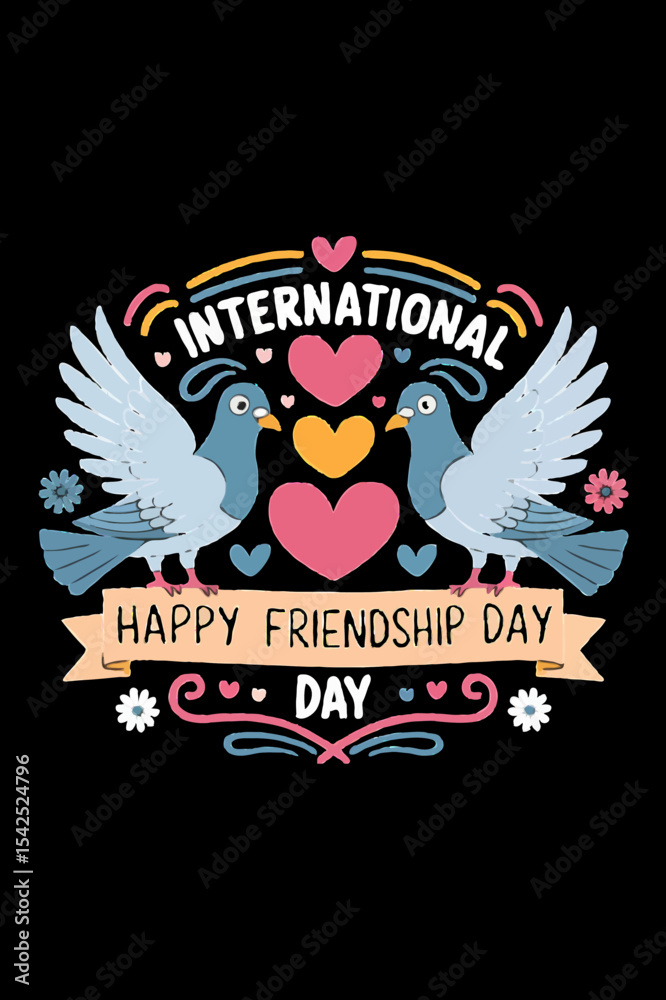 Obraz premium Friendship Day EPS Vector Typography Design for Creative Use