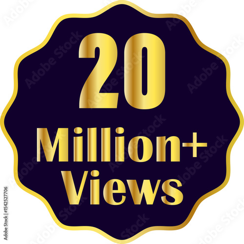 20 million views YouTube advertise sticker, video views stamp