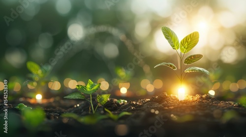 Growth of new life garden photography natural light close-up sustainability concept