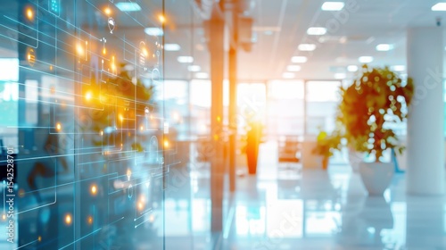 Wallpaper Mural Innovative office space design modern workplace digital displays bright environment contemporary viewpoint business concept Torontodigital.ca