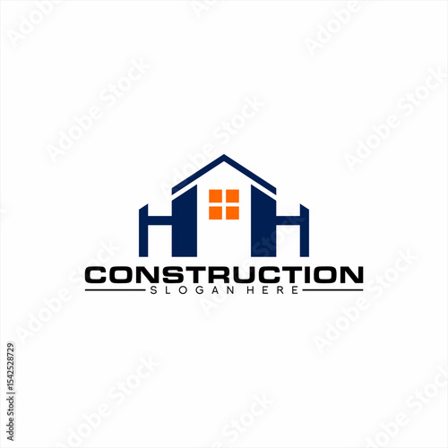 Real Estate logo design with HH letter concept.