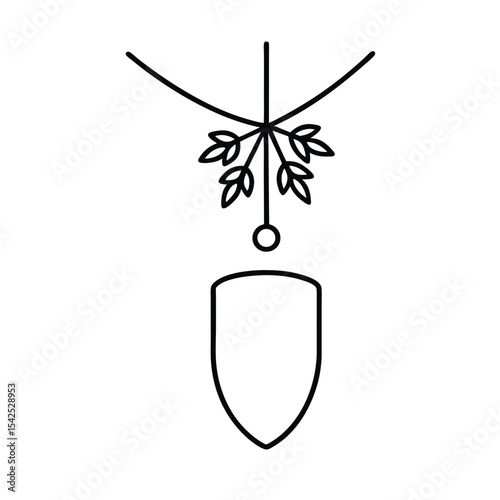 Elegant christmas illustration of a glass with mistletoe hanging above perfect for holiday cards decorations and festive designs