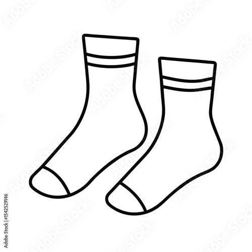 High resolution vector graphic of a matching pair of socks detailed left and right foot designs ideal for apparel or textile projects