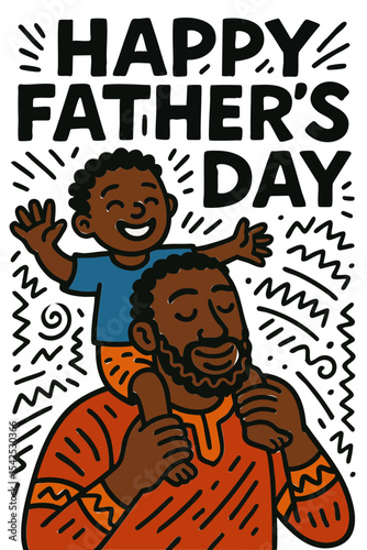 Happy Father's Day with African Father and Baby