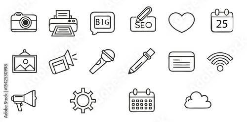 icons, vector icons, UI icons, minimal icons, SEO icon set