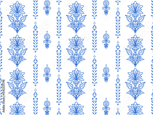 Transparent background blue geometric floral motif seamless pattern illustration | flower pattern | hand drawn | Blue vibe floral pattern  background