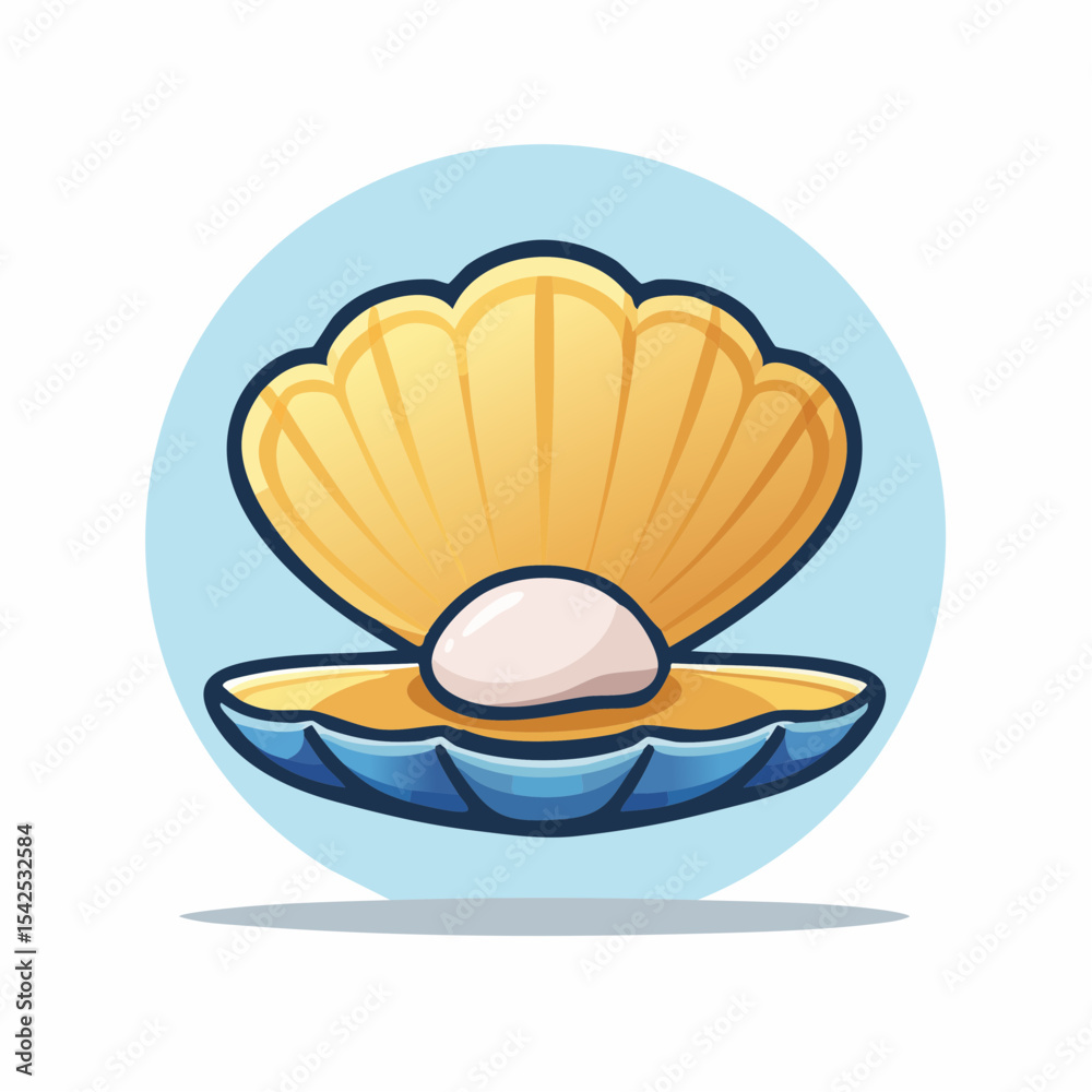 Seashell Vector: Clam, Scallop Icons Seashell Vector: Clam, Scallop Icons