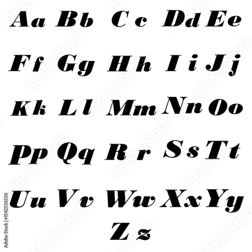 Bold italic script. Heavy serif font. Slanted typeface example. Vector text layout.