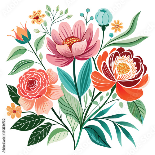The watercolor drawing of flowers in this set is a big floral illustration set. Stock PNG clip art