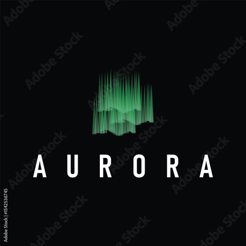 aurora logo concept sky design with beautiful and cool aurora natural scenery illustration of natural scenery symbol