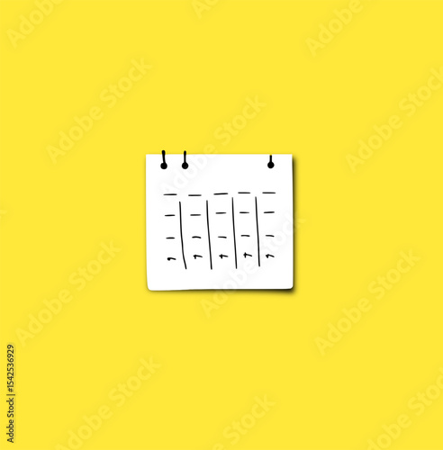 blank calendar and blank note note cartoon