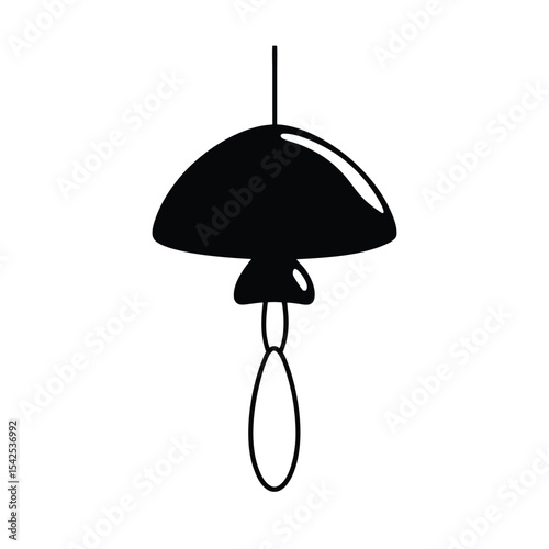 Silhouette of a hanging upside down mushroom vector illustration perfect for autumn designs fall themed projects and nature inspired artwork