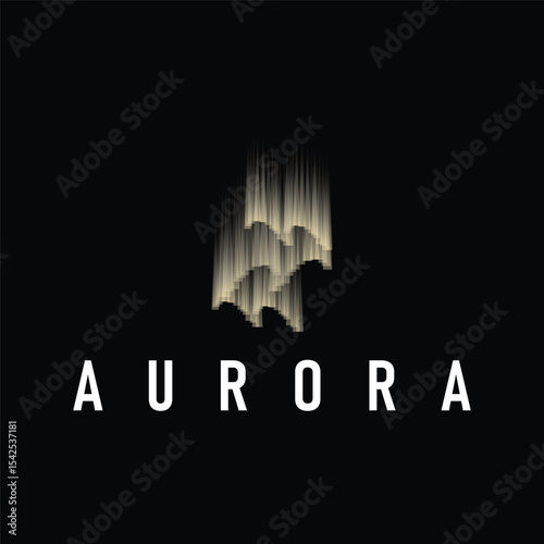 aurora logo concept sky design with beautiful and cool aurora natural scenery illustration of natural scenery symbol