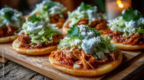 Pulled Chicken Sliders with Creamy Coleslaw on Wooden Board