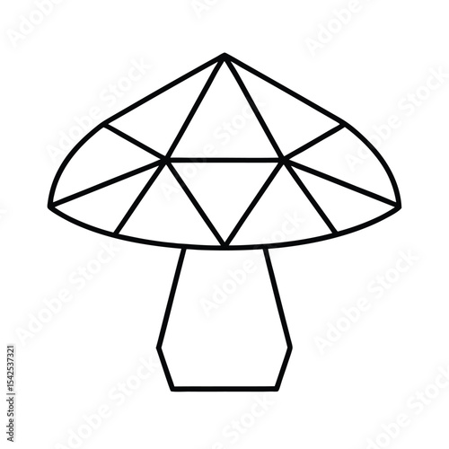 Geometric pattern mushroom cap silhouette a stylish vector design for fashion branding and decor