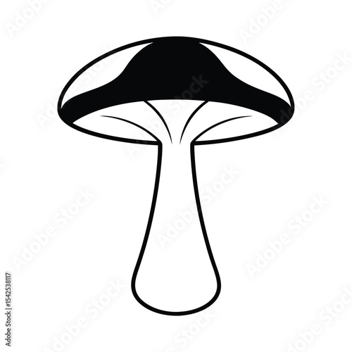 Silhouette of an alien mushroom form unique vector illustration for sci fi fantasy and gaming designs