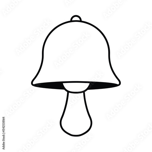 Silhouette of a slender bell shaped mushroom cap perfect for culinary botanical or fantasy designs